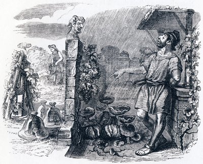 Jupiter och arrendatorn - Fabler av La Fontaine av Grandville