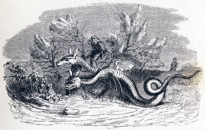 Draken har många huvuden, och draken har många svansar - Fables av La Fontaine av Grandville