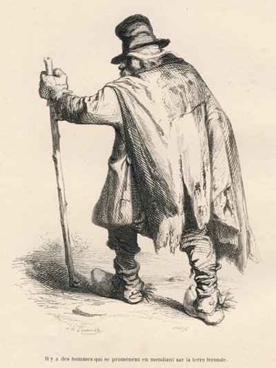 Tiggare. Miniatyrer illustrerade av JJ Granville. Gravyr signerad Caque i delen "Berättelsen om en hare" skriven av PJ Stahl i "Scener ur djurens privata och offentliga liv". Paris, J. Hetzel och Paulin av Grandville