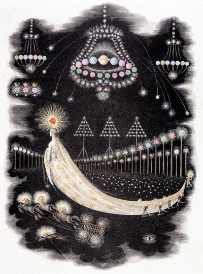 Peregrinations of a comet - gravyr av Grandville, sent 1800-tal av Grandville
