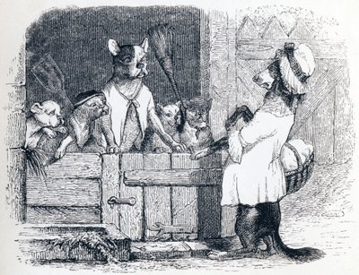 Lössen och hans följeslagare - Fabler av La Fontaine av Grandville