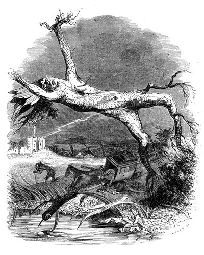 Die Eiche und das Schilfrohr: La Fontaines Fabel von Grandville (1803-47)