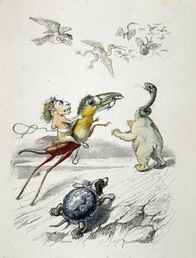 Jakten (fantastisk djurras) av Grandville av Grandville