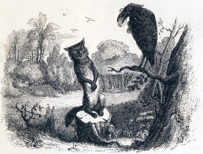Kråkan och räven) Kråkan och räven - Fabler av La Fontaine av Grandville