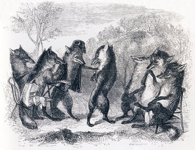 Räven med den avskurna svansen - Fables av La Fontaine av Grandville