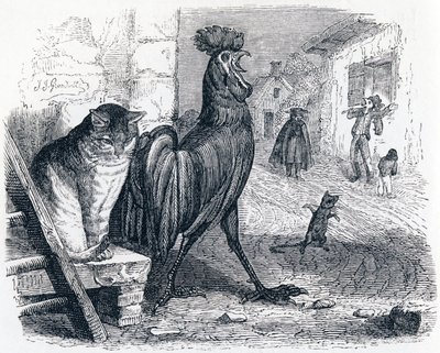 Gylten, katten och musen - Fabler av La Fontaine av Grandville