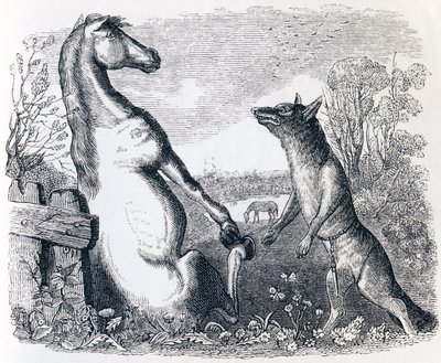 Hästen och vargen - Fables av La Fontaine av Grandville
