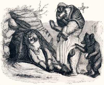 Lejoninnan och björnen - Fabler av La Fontaine av Grandville