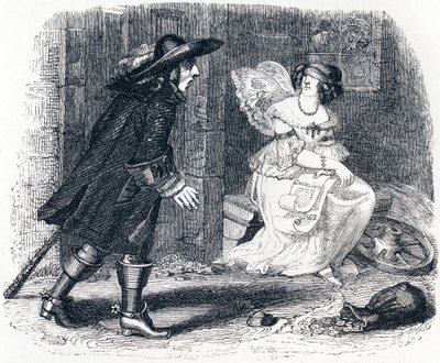 Mannen som springer efter sin förmögenhet och den som stannar i sin säng - Fables av La Fontaine av Grandville