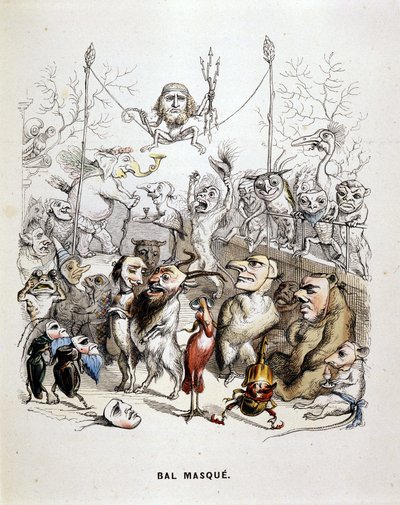 Den maskerade bollen av djur - av Grandville av Grandville