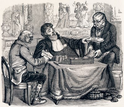 Ostron och rättegångsmännen - Fables av La Fontaine av Grandville