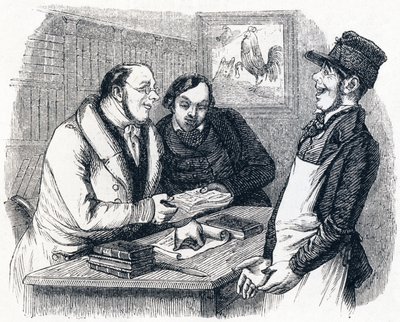 Rosten och pärlan (Le coq et la perle) - Fables av La Fontaine av Grandville