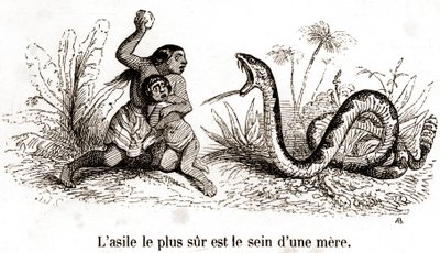 Den säkraste asylen är en mors bröst av Grandville (1803 47)