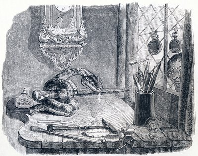 Ormen och filen - Fabler av La Fontaine av Grandville