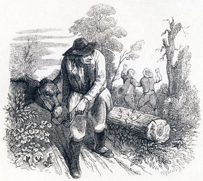 Stölden och åsnan - Fables av La Fontaine av Grandville