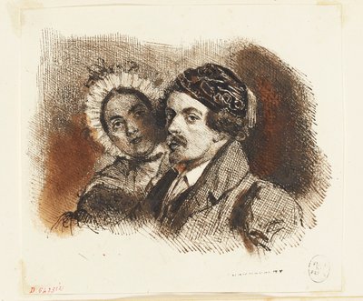 Dubbelporträtt av Grandville och Henriette av Grandville