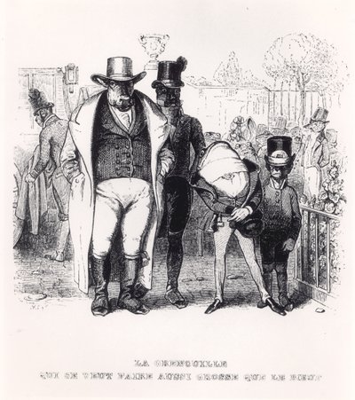 Grodan och oxen, illustration till La Fontaines (1621-95) "Fabler", utgiven av H. Fournier Aine, 1838 av Grandville