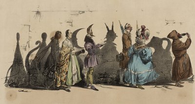 Karikatyren; Skuggor, nr 5 (handfärgad litho) av Grandville 1803 47 Grandville 1803 47