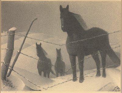 Studie för "februari", 1940 av Grant Wood
