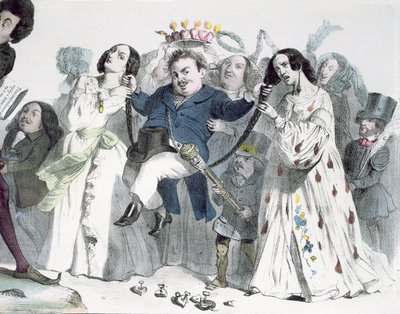 Karikatyr av Honore de Balzac (1799-1850) av Granville