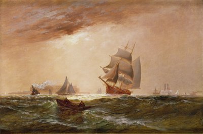 Fartyg i New Yorks hamn, 1891 av Granville Perklins