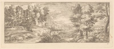 Flodlandskap med vilande figurer Flodlandskap (serietitel) av Gérard Audran