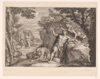 Frestelse av Hieronymus i öknen av Gérard Audran