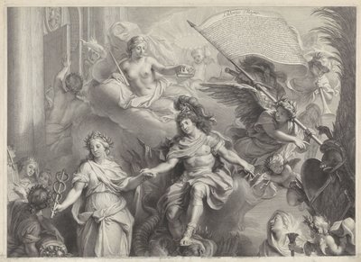 Allegori om Ludvig XIV:s makt av Gérard Edelinck