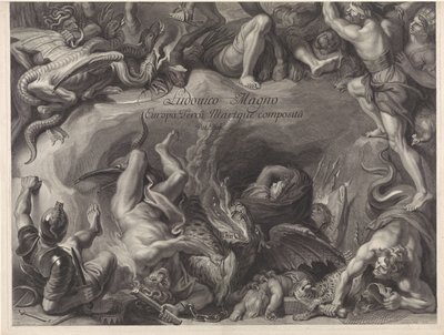Allegoriskt ryttarporträtt av Ludvig XIV, kung av Frankrike av Gérard Edelinck