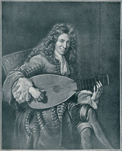 Charles Mouton, c1626-1710. Fransk lutenist och lutkompositör, 1909 av Gérard Edelinck