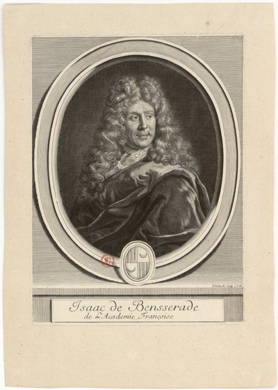 Isaac de Bensserade från Académie Françoise av Gérard Edelinck