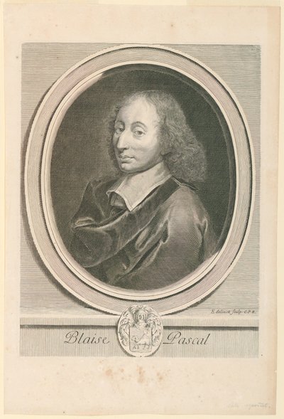 Porträtt av Blaise Pascal (1623-1662) av Gérard Edelinck