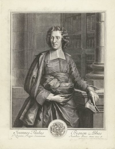 Porträtt av Jean Paul Bignon Joannes Paulus Bignon Abbas (titel på objekt) av Gérard Edelinck