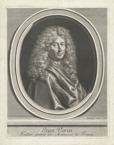 Porträtt av Jean Varin av Gérard Edelinck