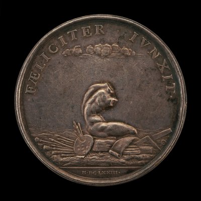 Konstens emblem med Belvedere Torso baksidan, 1673. av Gérard Léonard Hérard