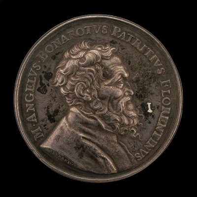 Michelangelo Buonarroti, 1475-1564, italiensk konstnär på framsidan, 1673. av Gérard Léonard Hérard