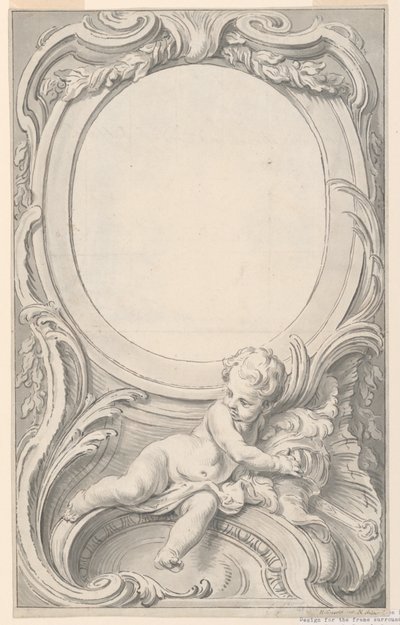 Design för ram som omger porträttet av Francis Russell, Second Earl of Bedford av Gravelot