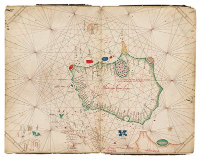 Den tidigaste kända separata kartan över ön Irland, Portolan Atlas av Grazioso Benincasa
