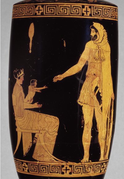 Attic röd-figur lekythos föreställande Herakles keramik detalj av 100581 av Greek