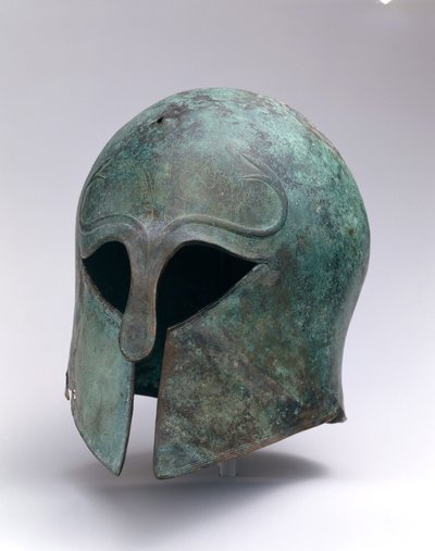 Arkaisk bronshjälm av korintisk typ, c.600-575 f.Kr. (brons) av Greek