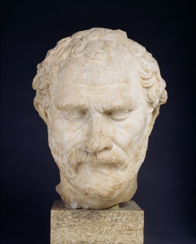 Demosthenes huvud (marmor) av Greek