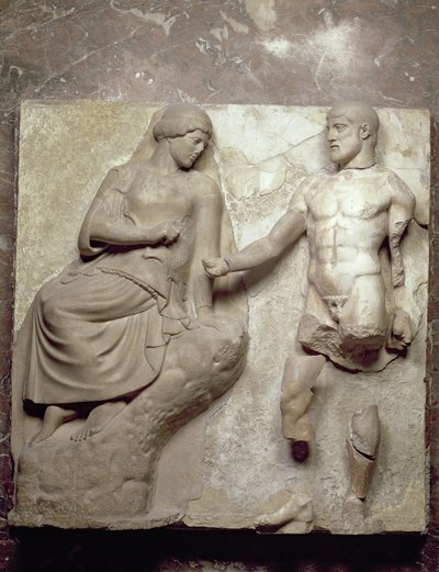 Herkules och Minerva, en av en serie metoper som föreställer Herkules