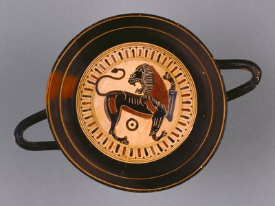 Laconian Black-Figure Kylix tillskriven Hunt-målare, c.540 f.Kr. (terrakotta) av Greek