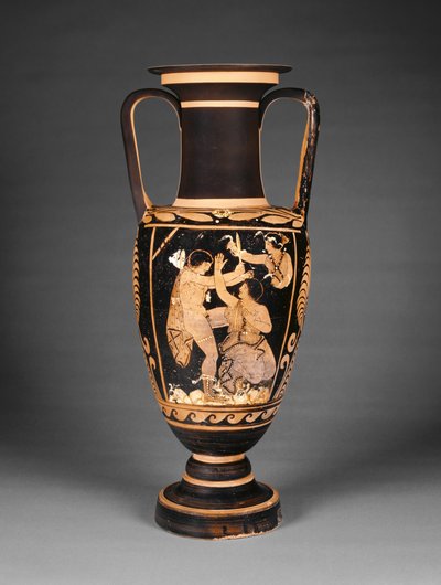Paestan röd-figur hals amfora, c.340 BC (terrakotta) av Greek