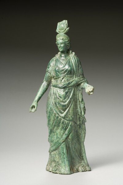Staty av Isis Fortuna, hellenistisk, 1:a århundradet f.Kr.-1:a århundradet e.Kr. (brons) (se 270388 för bakifrån) av Greek