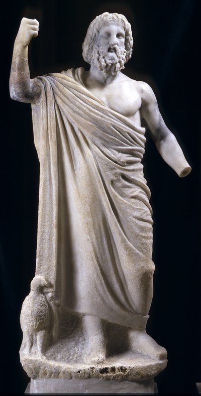 Statyett av Zeus, möjligen från Mindre Asien av Greek