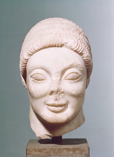 "Rayethuvudet", attisk, från Dipylon, ca 530 f.Kr. (marmor) av Greek