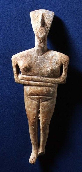 Cykladisk figur, Naxos, ca 3000-2000 f.Kr. (marmor) av Greek