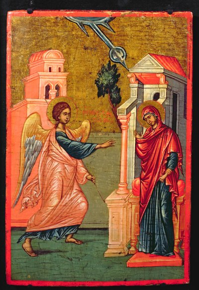 Bebådelse, grekisk ikon, sent 1600-tal av Greek School