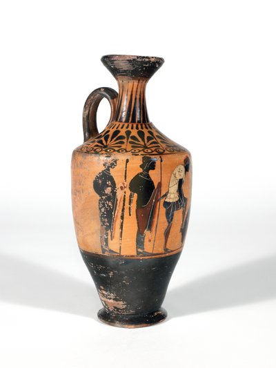 Lekythos, krigare beväpnade för strid, 510-500 f.Kr. av Greek School